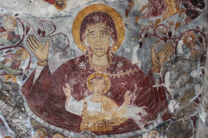 Fresque de la Vierge Marie dans le monastère de Sumela