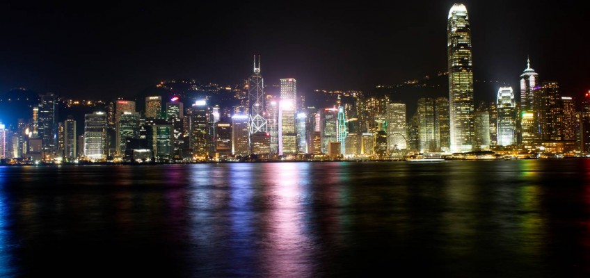 Skyline de Hong Kong la nuit