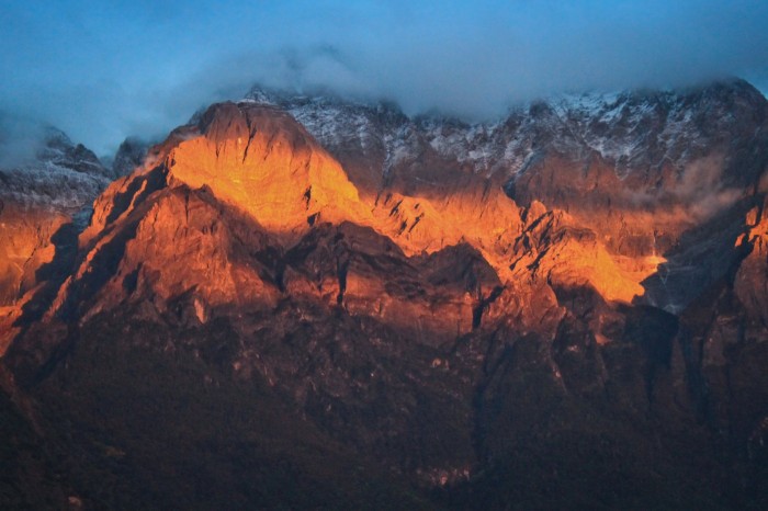 Coucher du soleil depuis la Naxi Familly Gesthouse