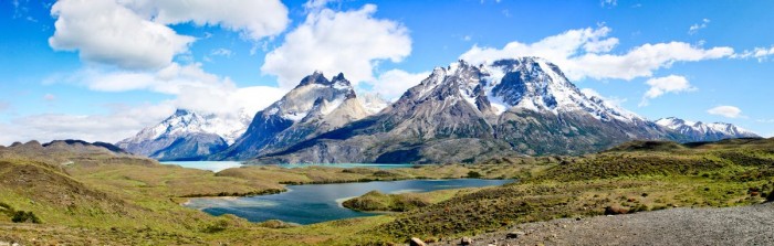 L'arrivée dans le parc et la vue sur les Cuernos del Paine