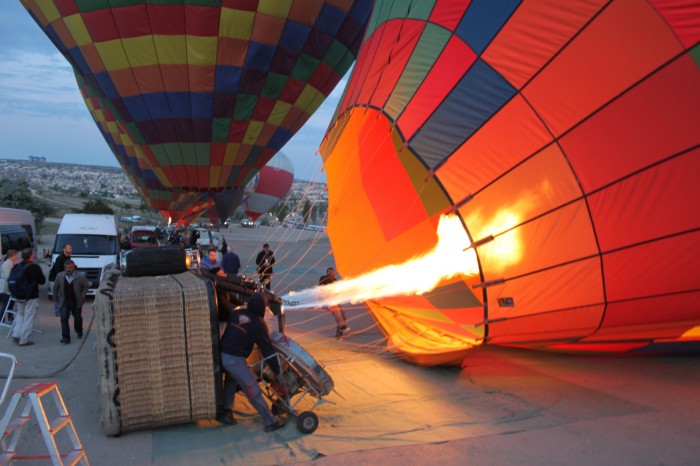 Gonflage de la montgolfière