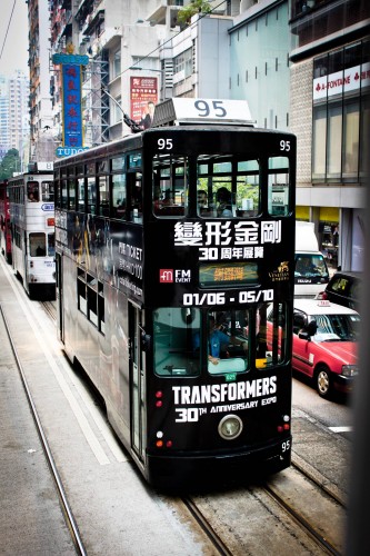 Tramway à l'impériale à Hong Kong