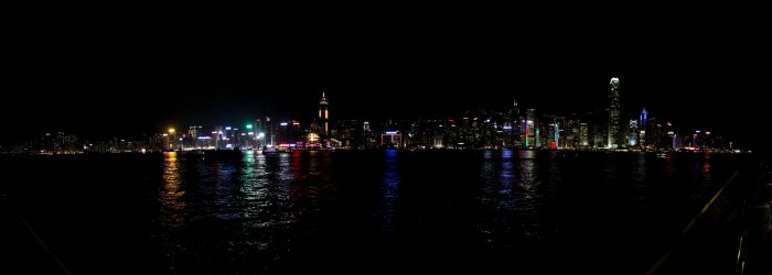 Skyline de Hong Kong de nuit