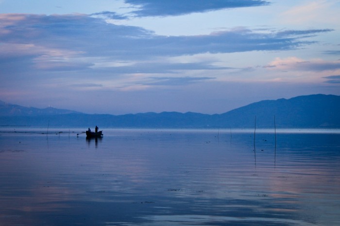 Pêcheurs sur le lac Erhai au Yunnan