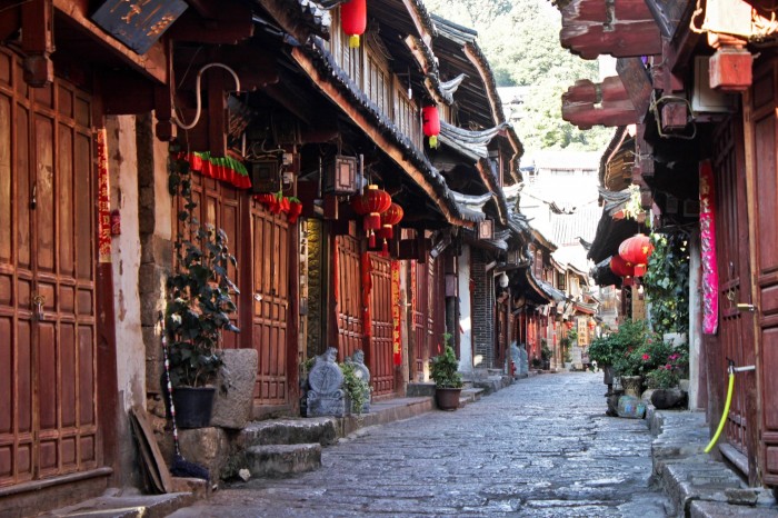 Rue de la vieille ville de Lijiang au Yunnan