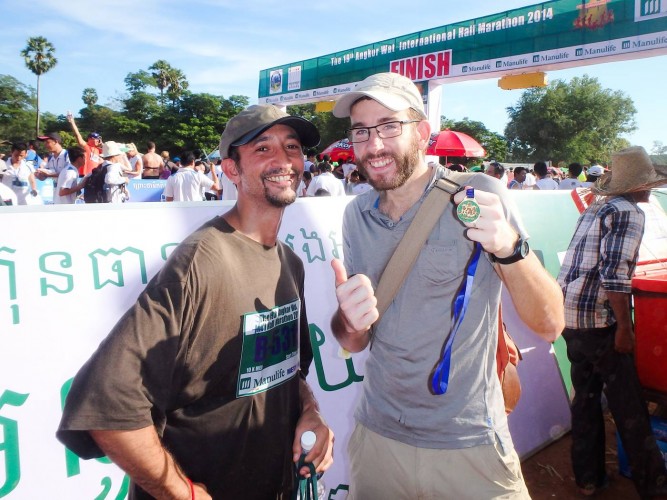 arrivée semi-marathon d'angkor