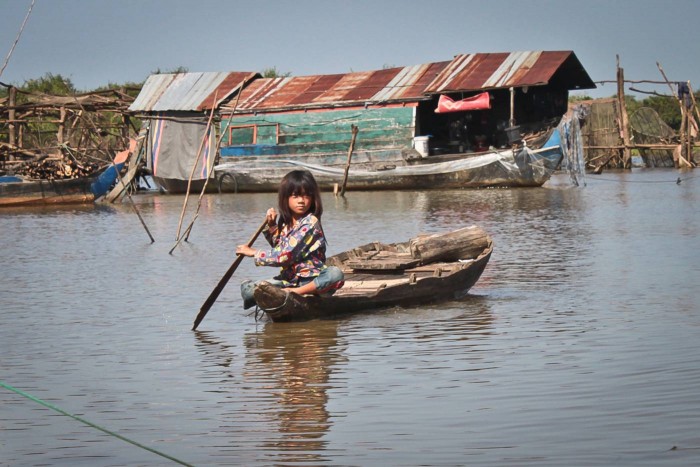 village flottant sur le Tonle Sap